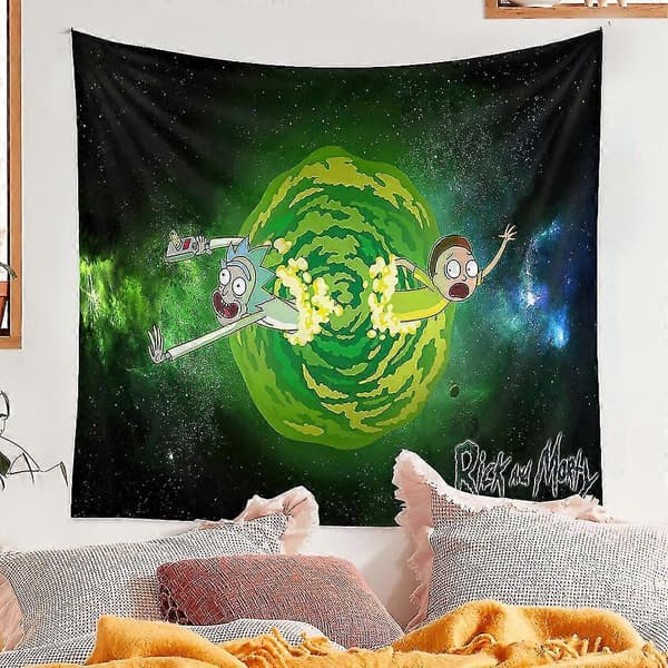 Rick And Morty Tema Gobeläng Sovrum Väggbonad Tapeter Dekoration D 150*200CM