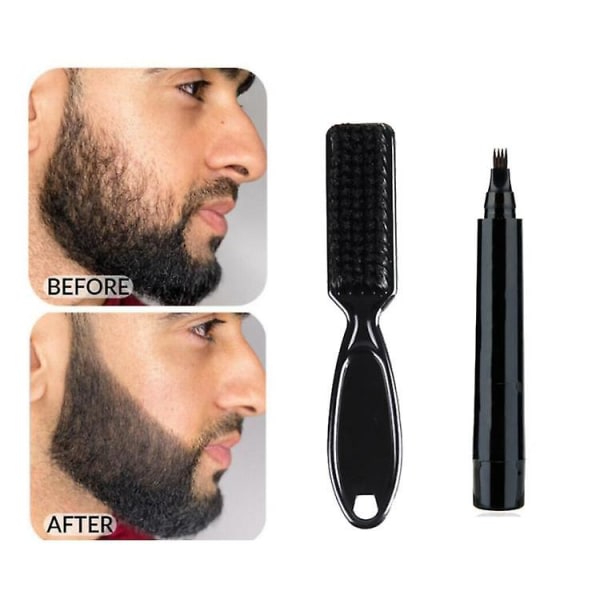 Pencil Beard Filler Pencil Beard Enhancer vedenpitävä viiksivärin muotoilutyökalu Hiuskynä musta