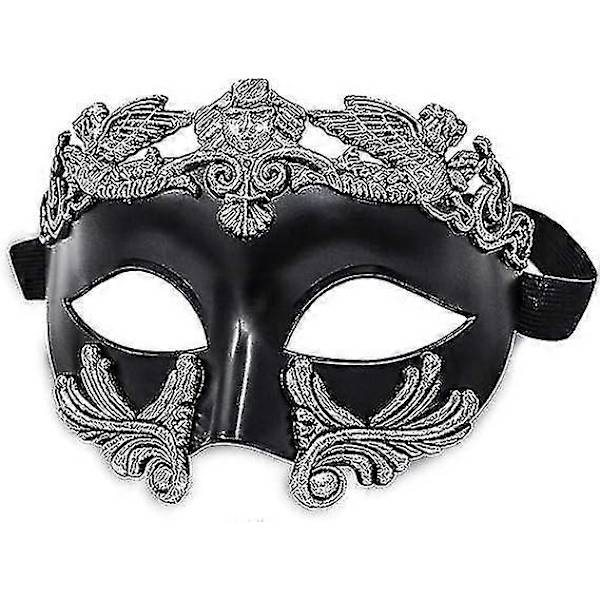 Maskeradmask för Män - Grekisk Romersk Venetiansk Mask Mardi Gras Mask Black
