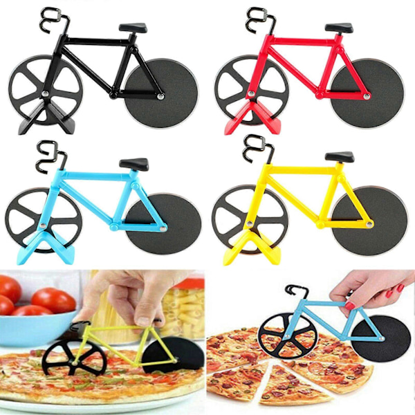 Uutuus Pyörän Muotoinen Pizzaleikkuri Kaksoispyörä Leikkuri Keittiö Koti Sisustus Työkalu KAESI Blue