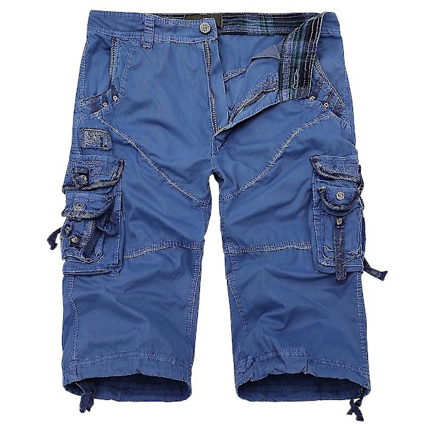 Mystdiy miesten ulkoiluun sopivat rennot cargo-shortsit Blue 31