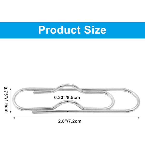 12 st Metalliska Pennahållare-klämmor för Anteckningsböcker - Gyllene Rostfritt Stål Pappersklipp Multifunktionell Pennahållare, Silver