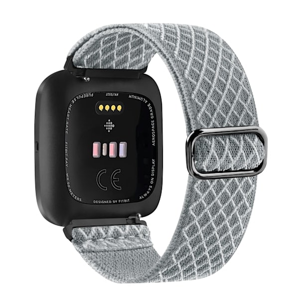 Elastiskt vävt loopband för Fitbit Versa 3 2 Versa Lite Band Justerbart Nylon Sportarmband för Fitbit Sense Band grey For Fitbit sense