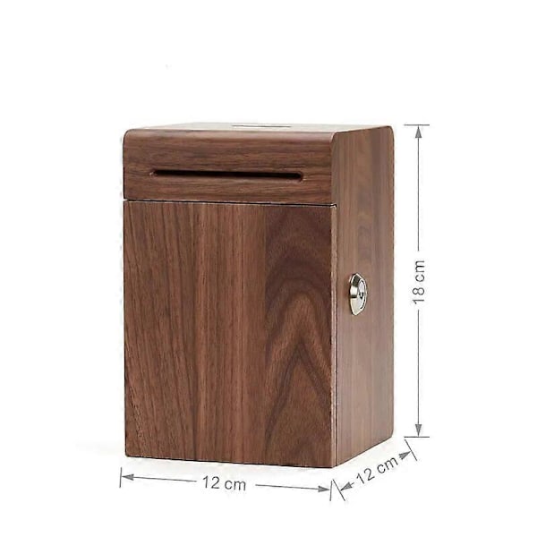 Solid Wood Piggy Bank Thickened Money-Saving Box With Lock  High Quality Durable Coins, Banknotes Decorative Cash Box