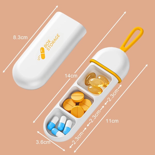 Fuktbestandig liten pilleboks-arrangør for reise og daglige behov 2-pakning BPA-fri enkel liten tablettboks bærbar