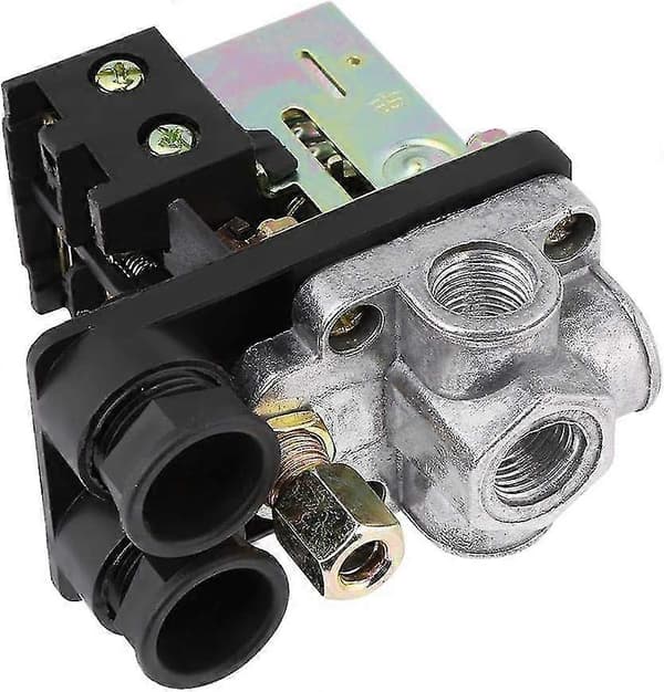 Luftkompressor tryckströmbrytare med 4 portar, kraftig 240v 16a luftkompressor tryckkontroll strömbrytare ventilbytesdelar 90psi -120psi