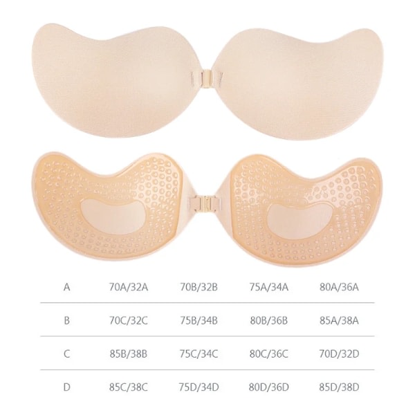 Näkymätön Push Up -rintaliivi Naisille Selästä Avoin Rintaliivi Saumaton Etukiinnitys Bralette Alusvaatteet Itsestään Liimautuvat Silikonirintaliivit 1 kpl Iho B 1pcs Skin B