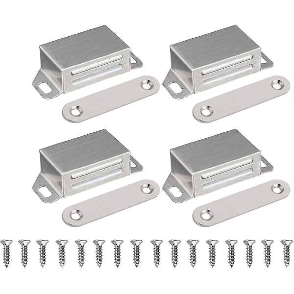 Magnetisk Lukning Skabsdørsmagnet - Magnetisk Lås Dørsmagneter Dørlukker Dørsmagnet Møbelmagnet, Rustfrit Stål 10 Kg Stærk Skabsmagnet