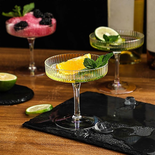 Glassbegre Festdrikke Kopp Gjenbrukbare Cocktailbegre Bar Vin Drikke 1/4 STK Multicolor