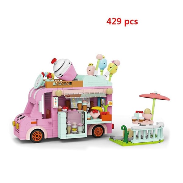 Minidelar stadsutflykt buss kompatibla vänner husbil campingbil prinsessa modell byggklossar set tegelstenar leksaker för tjejer 2047 no box