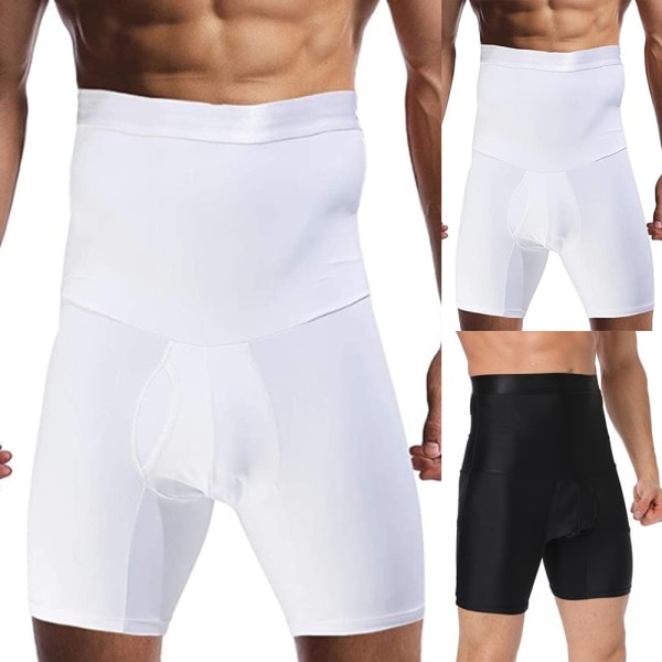 Herr Slimming Body Shaper Tummy Boxer Briefs med hög midja