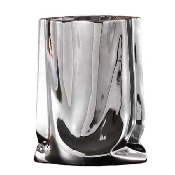 Keramisk blomvas Stor Kapacitet Guld & Silver Centerpiece Vas För Hem Modern Bondgårdsinredning Silver Silver Stor Silver Large