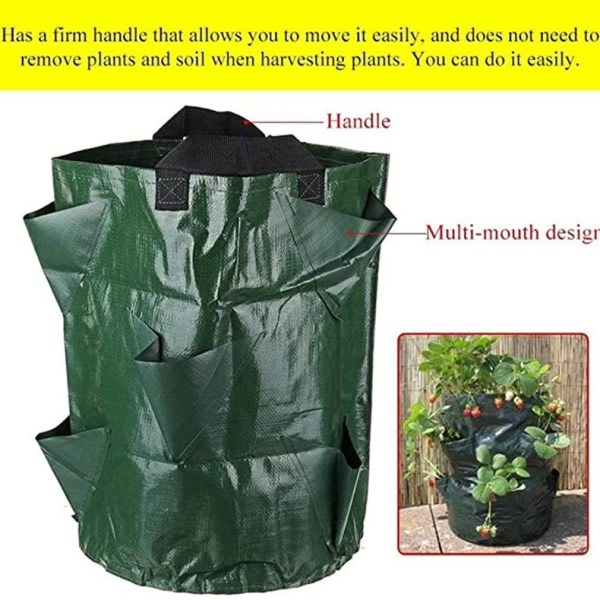 2 pakke voksepose voksepose vokseboks mørkegrønn mørkegrønn 5 gallon 23*28 cm (3 åpninger) 5 gallon 23*28 cm (3 åpninger)