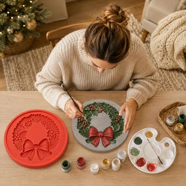 Återanvändbar silikonform för trädgårdsgång Wreath1