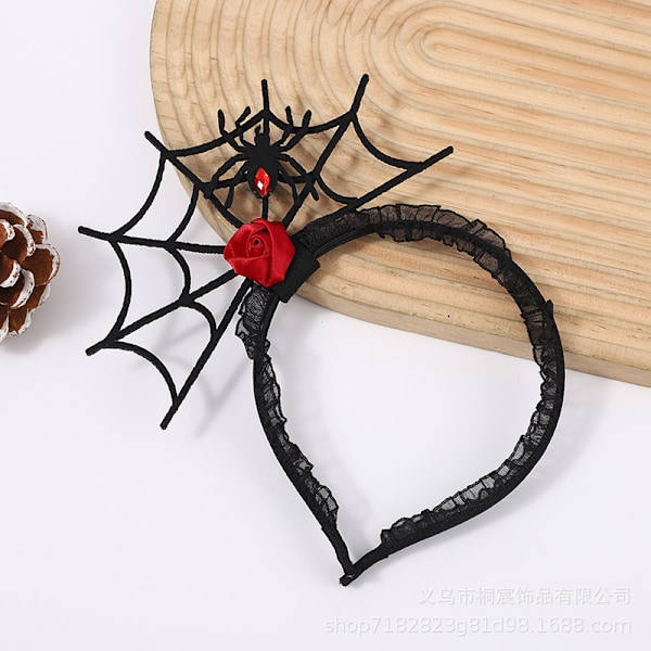 Rød Halloween edderkoppespind hårbøjle cosplay maskeret edderkop pandebånd