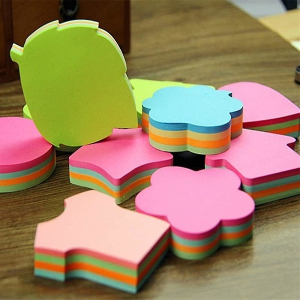 blokker Creative Sticky Notes 3x3 100 ark/blokk, Butterfly', Clothe', Heart', Leaves', Apple', Strawberry', Bear', Plomme Flower',e