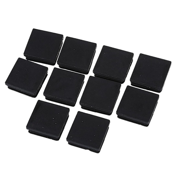 40mm x 40mm Plastkvadratrør Innlegg Endeblending Svart 10 stk