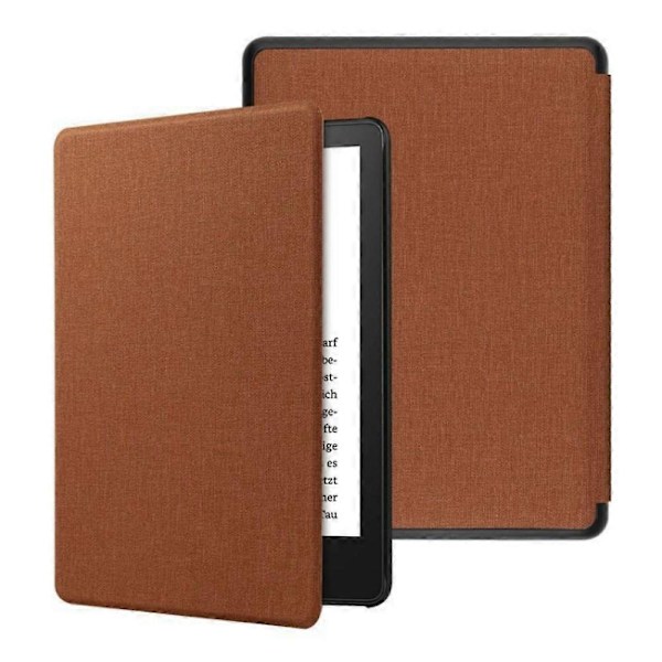 Smal och hållbart PU-läderfodral för Kindle Paperwhite 6 12:e generationen 2024 med automatisk väckning/sömn brown