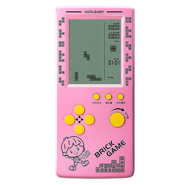 Rs-100 Tetris Spillkonsoll Klassisk Blokkspill Puslespillspill Spiller Håndholdt Spillmaskin Murspill Batterier Ikke Inkludertbeyamis G - shengxin Pink