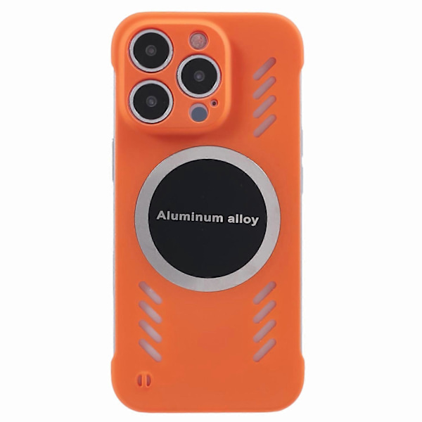Hårdt PC-etui uden ramme til iPhone 15 Pro Max med varmeafledning - Orange