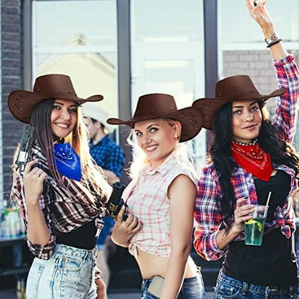 Cowboyhatt i mocka - Bredbrättad westernhatt - Autentisk revolvermanhatt - Filthatt för män och kvinnor