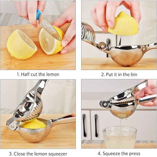 Citronpressere, Manuel Citronpresser med blødt greb, Højtydende, til at presse citron og citrusfrugter, Nem at rengøre, 8,8 tommer