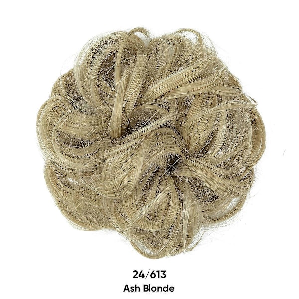 Hårstycke med elastiskt band, Stor knut Hårstycke Blond Lockig Hår Scrunchie med Hår Uppfrisyr Hårförlängning Rufsiga Knut Hårstycken för Kvinnor Flickor blonde3