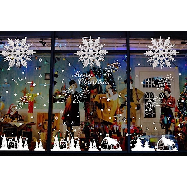 Piao Store Stort Sæt Snefnug (5 stk) Hvide Glitrende Snefnug 12 cm Julepynt Hængende Ornamenter Vindue Dekoration Vinter Udendørs Dekorationer$Snefnug