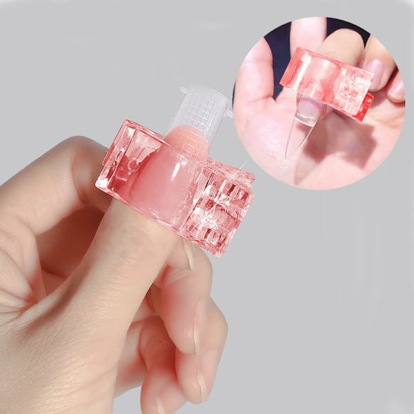 5 st Polygel nagelklämmor, nagelspetsklämma för snabbbyggande gel, transparenta nagelklämmor, nagelkonstverktygsklämma