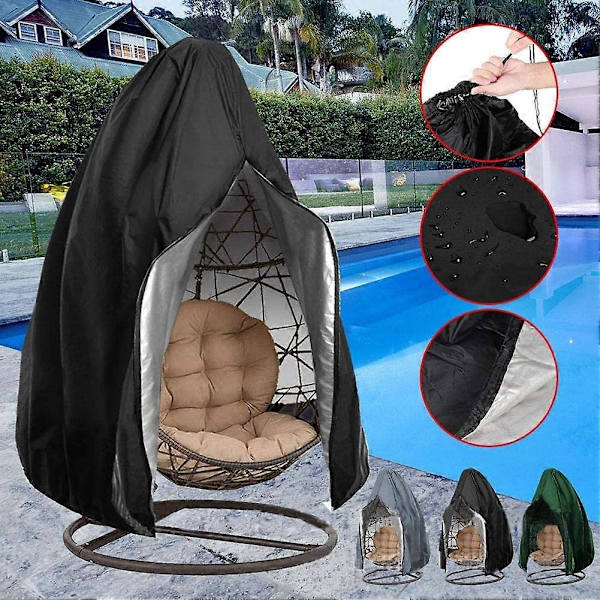 Hängstolskydd för trädgård, Vattentätt Skydd för Hängstol, Äggstolöverdrag för Utomhus Trädgård Patio, 75x45in