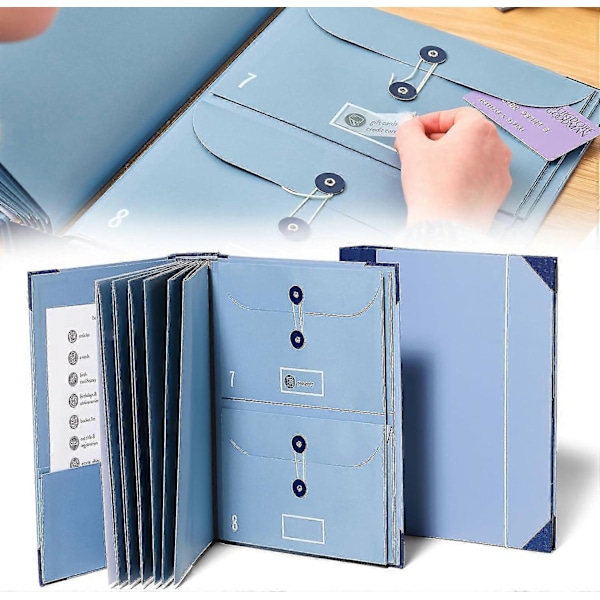 Dokumentmapp Folio, i Fall Jag Försvinner, För Viktiga Dokument, Nödbindare, Födelsebevis, Personnummerkort, Pass Blue
