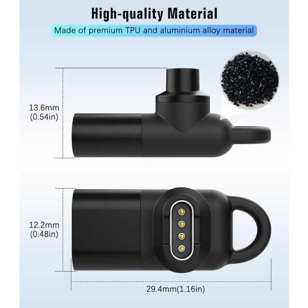USB C til Garmin Adapter 2-pak, 90 graders Type C opladningsetui, ZQKLA