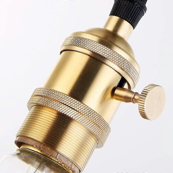 Lampeholder med afbryder, vintage messing kobberfatning til retro Edison-stil pære E27