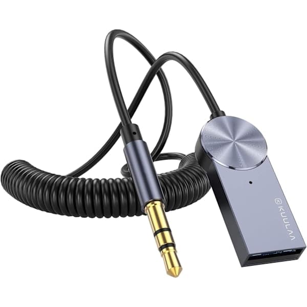 Bluetooth Aux-mottaker for bil, 3,5 mm Aux-biladapter, Bluetooth 5.0 lydmusikk-mottaker, trådløs Aux-adapter