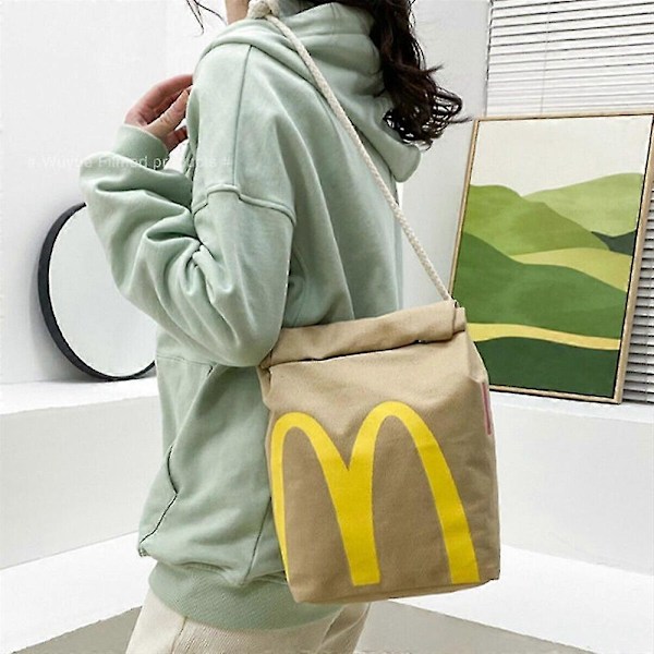 2024 Realistinen Mcdonalds-reppu/läppäri-olkalaukku - Pikaruokalahjat Olalle Opiskelijalle Vapaa-aikaan Messenger Bag
