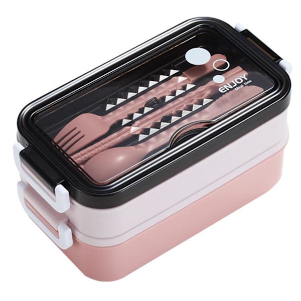 Lounasrasia Lusikoilla, Suuri Kapasiteetti, Vuotamaton, Helppo Puhdistaa, Bento Ruokalaatikko Kotiin, Toimistoon, Kouluun KAESI Pink
