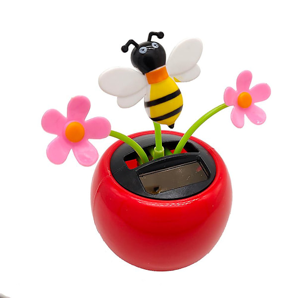 Solcellsdriven Svingande Blomsterbi Leksak Hem Bil Prydnad Dekoration Presenter