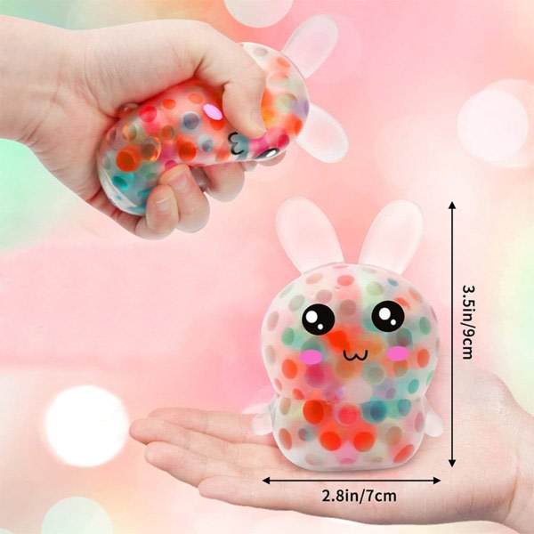 Kawaii Easter Bunny Squeeze Toy Antistress Legetøj Sikkert og ikke-giftigt nyhedsdekompressionslegetøj til børn Voksne Angst Stress tilfældig farve