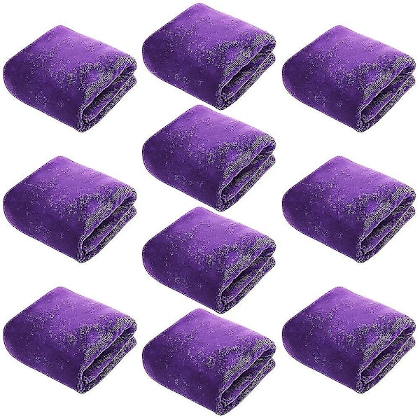 Salon Håndklæder 10-pak - Hurtigtørrende Håndklæde Til Hår, Hænder, Ansigt Brug Hjemme, Salon, Spa, Barber A deep purple