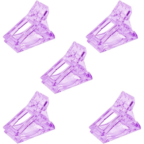 5 st Polygel nagelklämmor, nagelspetsklämma för snabbbyggnadsgel, transparenta nagelklämmor, nagelkonstverktygsklämma