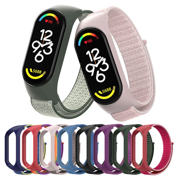 Urrem til Ur Vandtæt Justerbar Integreret Blød TPU Enkeltdel Urrem til Xiaomi Mi Band 5 6 7 Rose Red