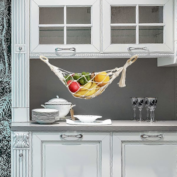 Macrame-hängmatta för frukt och grönsaker - Extra förvaring under skåp, husvagn, båt