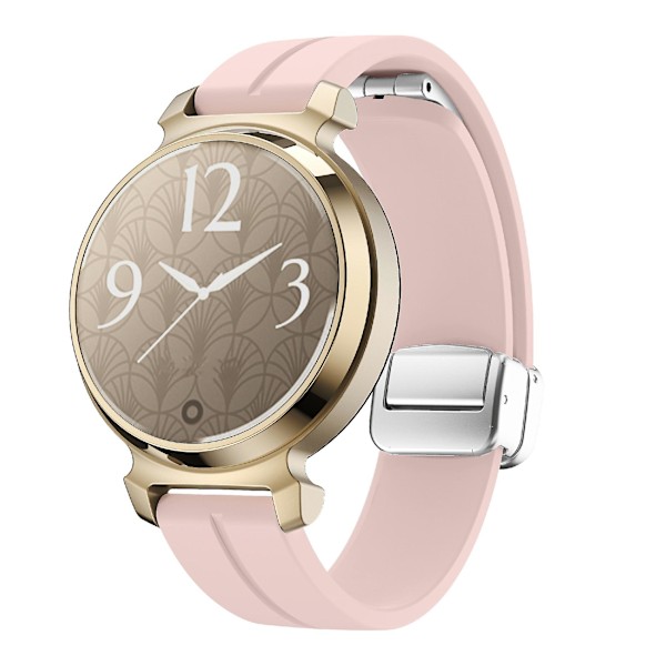 Silikonarmband för Garmin Lily 2 med Magnetisk Vikbar Spänne Pink Silver Buckle