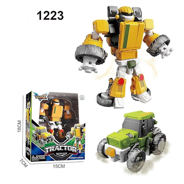 Transformer Bilrobot Mecha Super Change God of War Tank Flyvemaskine Model Tegneserie Legetøj Puslespil Børn Drenge Farmer cart
