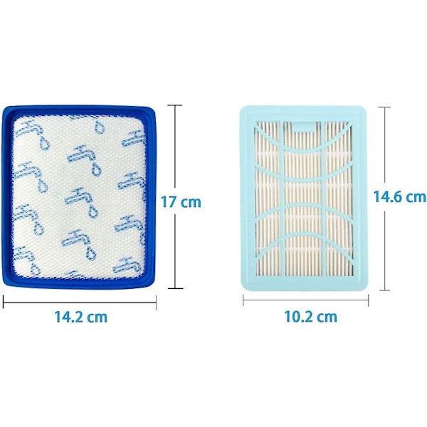 2 stk. udskiftningsfilter tilbehørssæt til Philips PowerPro Expert Fc9729/09 Fc9741/09 Fc9742/09 Fc9743/09 Fc9744/09 Fc9745/09 Fc9746/09 støvsuger