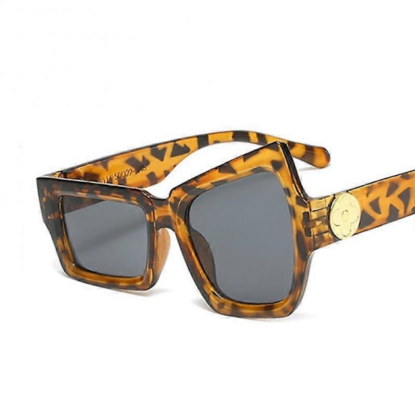 Solbriller Irregulære Solbriller Øjenbrynsløftende Sjov Personlighed Trendy Hip-hop Briller Solid Leopard Katteøje Solbriller Type 2