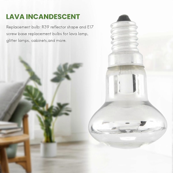 Ersætning Lava Lampe E14 R39 30w Skrue Ind Lyskilde Klar Reflektor Spot Lys Lava Glødepære Transparent 3pcs