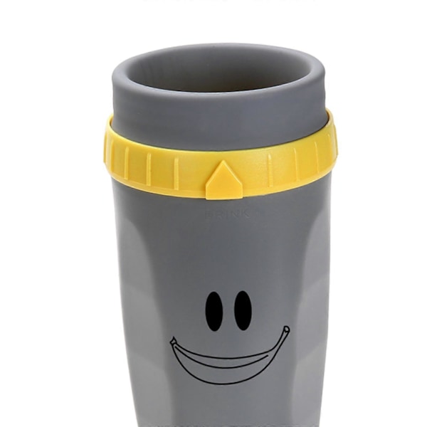 Dækselløs Twist Kop Bærbar med Rustfrit Stål Sugerør Isoleret Kaffekop Gray Smile