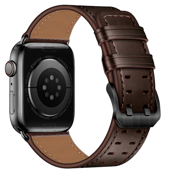 Siangot Business Læderrem Til Apple Watch Ultra 49mm 8 7 45mm 41mm Høj kvalitet Armbånd Til Iwatch 6 5 4 3 Se 38mm 40mm 42mm 44mm Dark brown iWatch Ultra 49mm