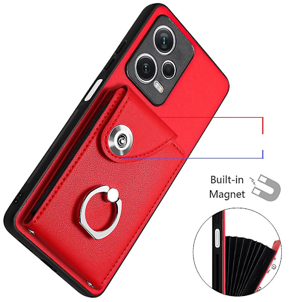 Korttikotelopuhelin Kotelo Xiaomi Redmi Note 12 Pro+ 5G Globalille Red